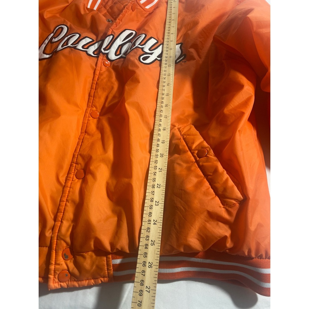 Vintage Red Oak Oklahoma State Cowboys Bomber Jacket Mens XL Orange Varsity OSU - Picture 4 of 9